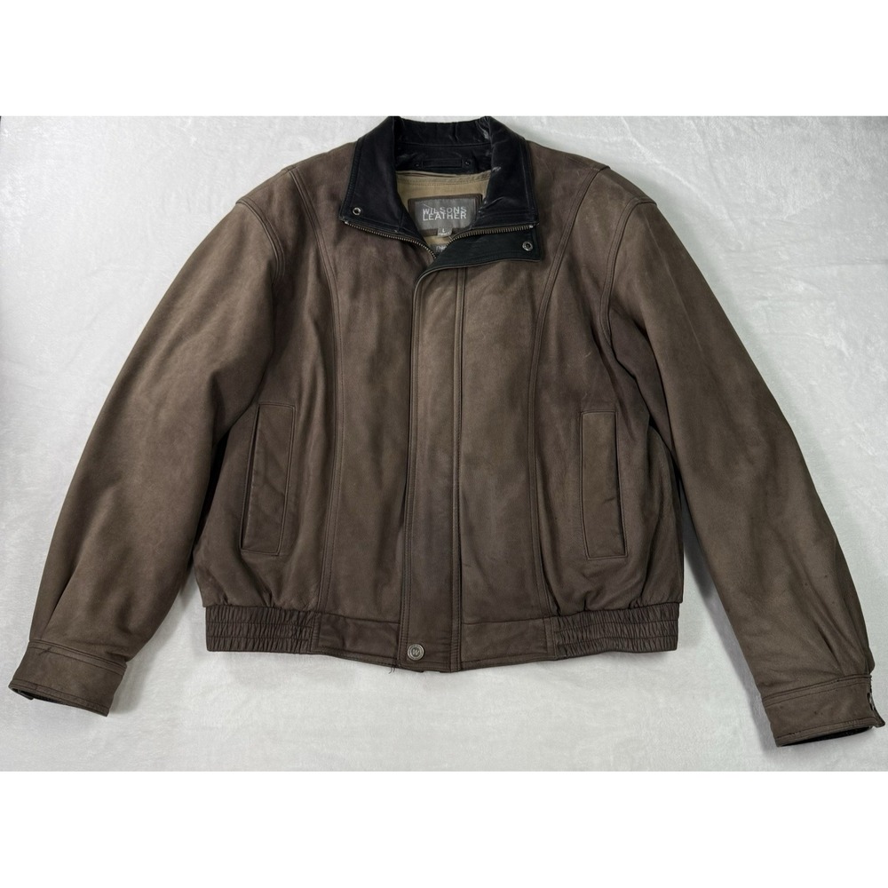 Vintage Wilsons Leather‎ Bomber Jacket Mens Large Thinsulate Removable Liner